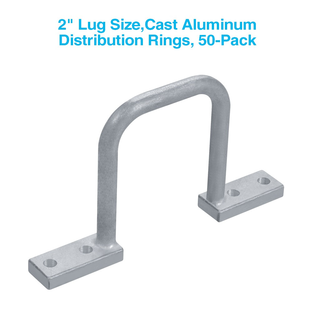Lug Size, Cast Aluminum Distribution Rings, 50-Pack