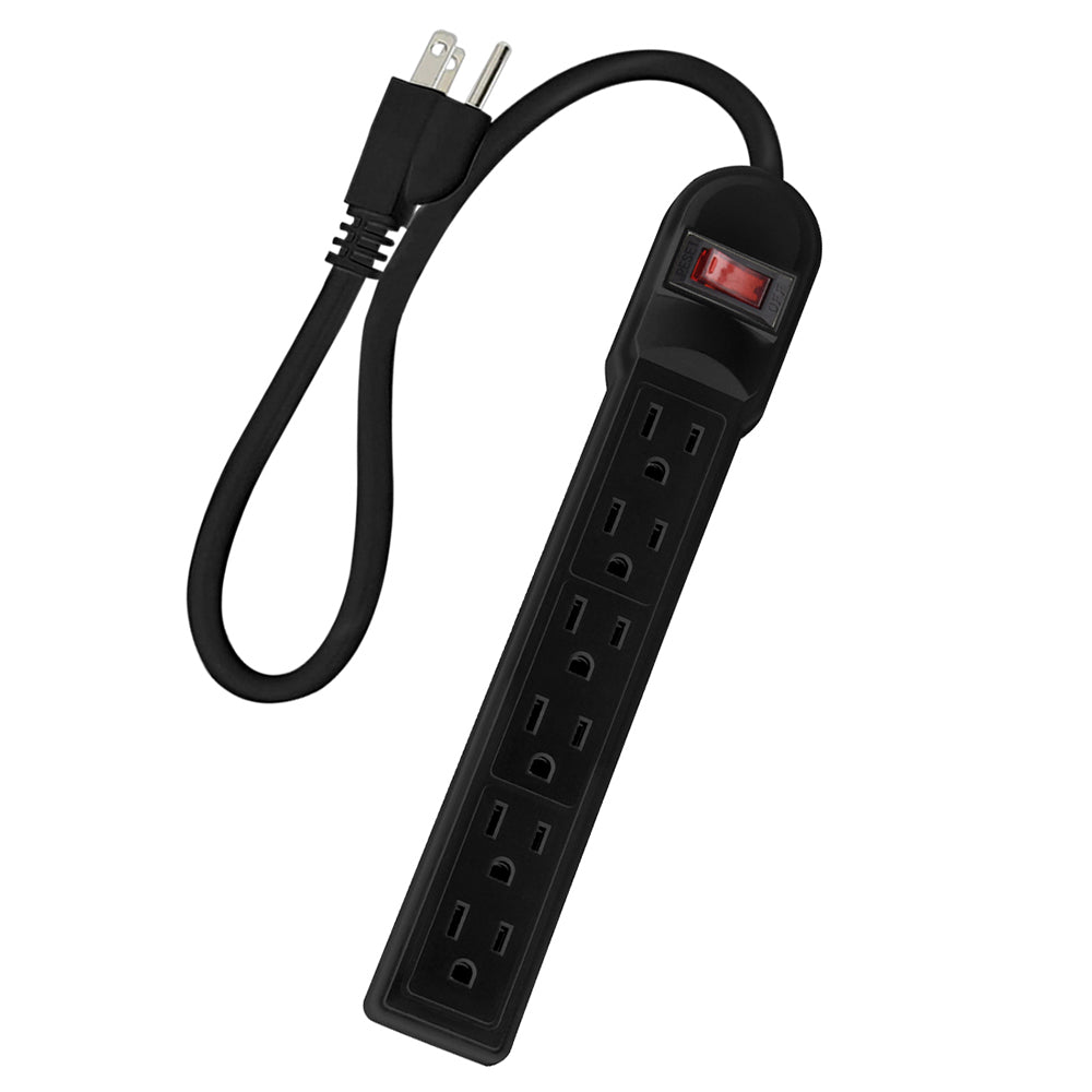 6-Outlet Surge Protector 14AWG/3, 15A, 90J