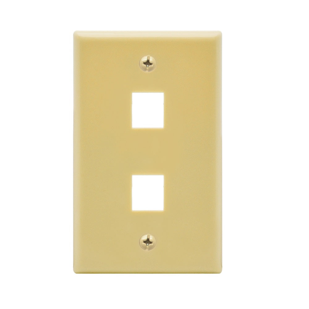 2Port Keystone Wallplate Smooth Face