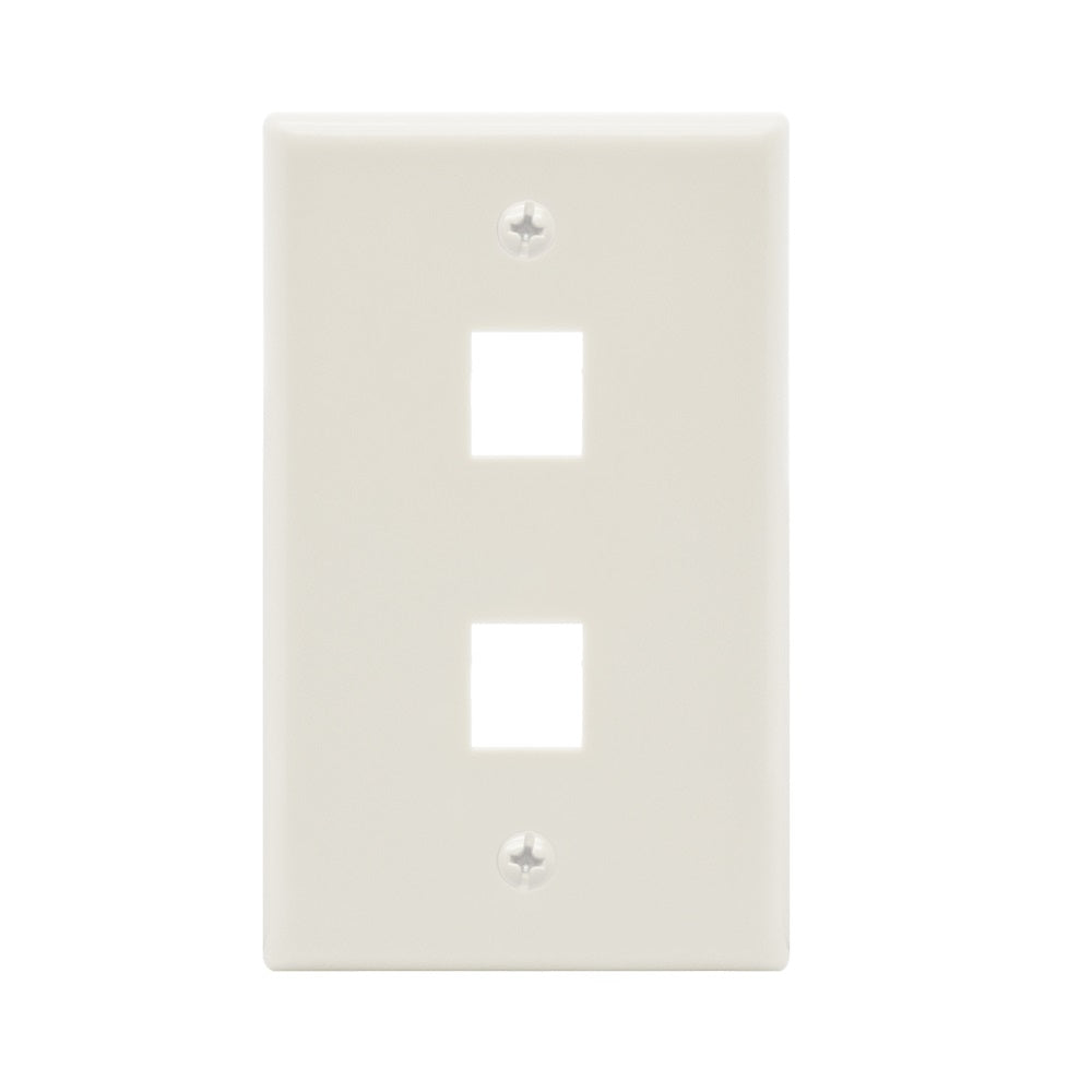 2Port Keystone Wallplate Smooth Face