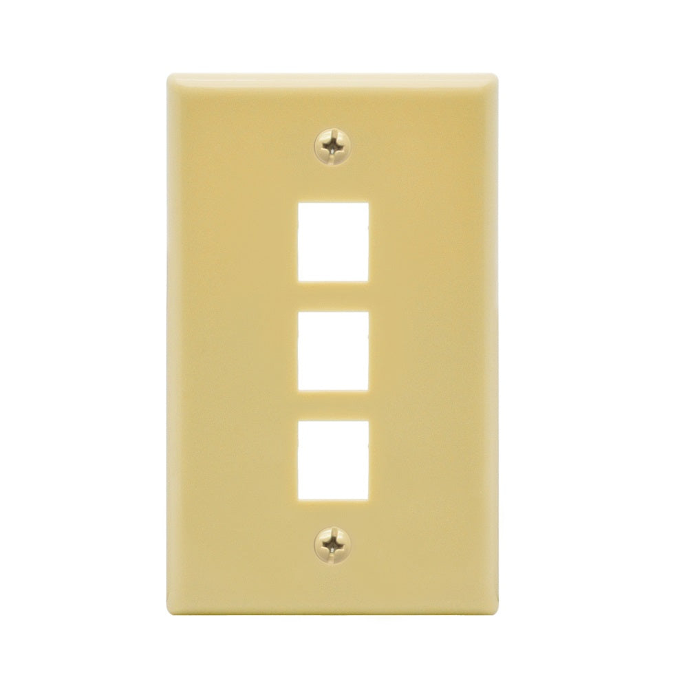 3Port Keystone Wallplate Smooth Face