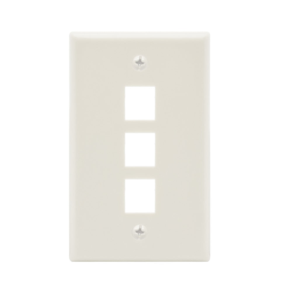 3Port Keystone Wallplate Smooth Face