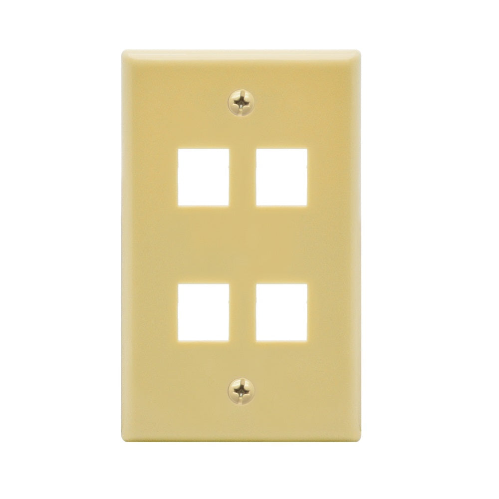4Port Keystone Wallplate Smooth Face