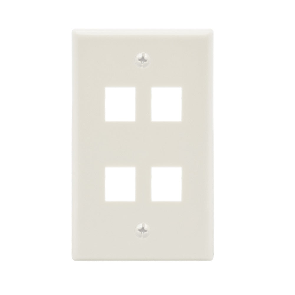 4Port Keystone Wallplate Smooth Face