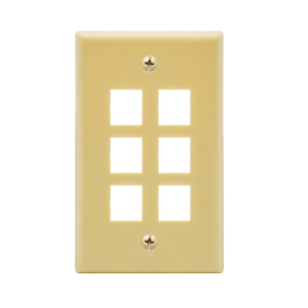 6Port Keystone Wallplate Smooth Face