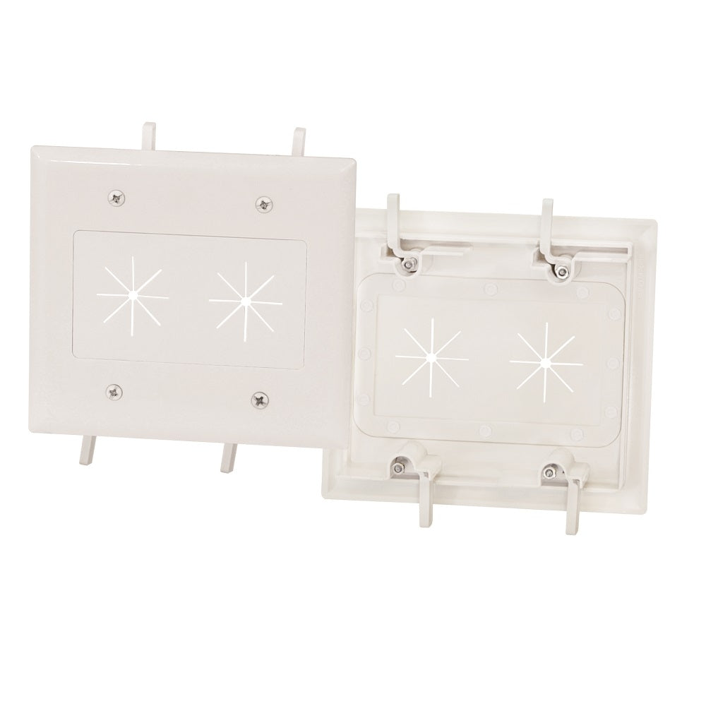 Cable Plate with Flexible Opening 2-Gang
