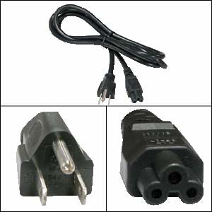 3-Prong Notebook Power Cord SJT 18/3