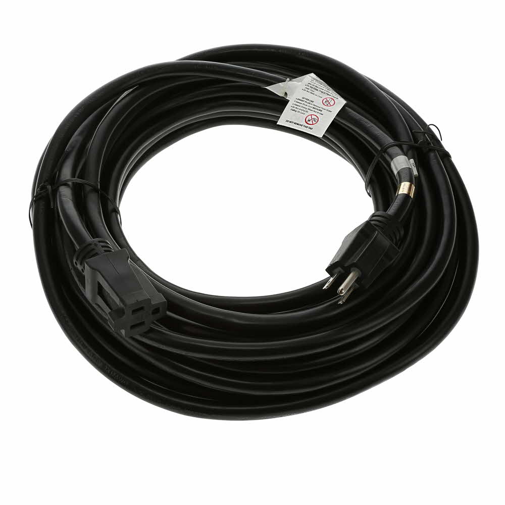 Heavy Duty Black Power Extension Cord SJTW 12/3 AWG
