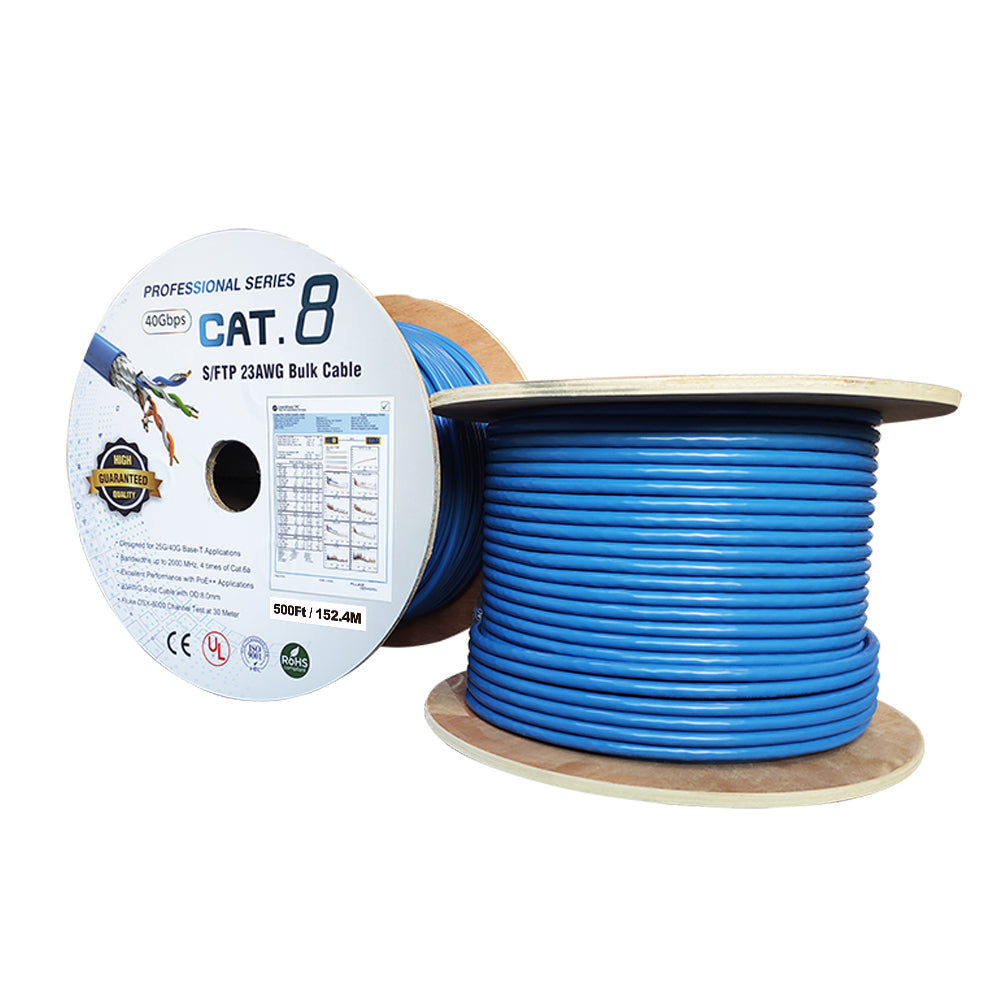 CAT8 Solid S/FTP Bulk Wire 23AWG 40Gbps