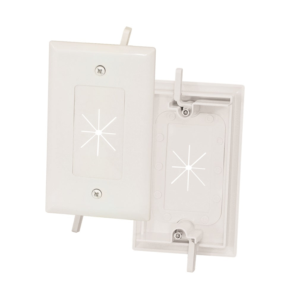 1-Gang Feed-Through Wall Plate with Flexible Opening,