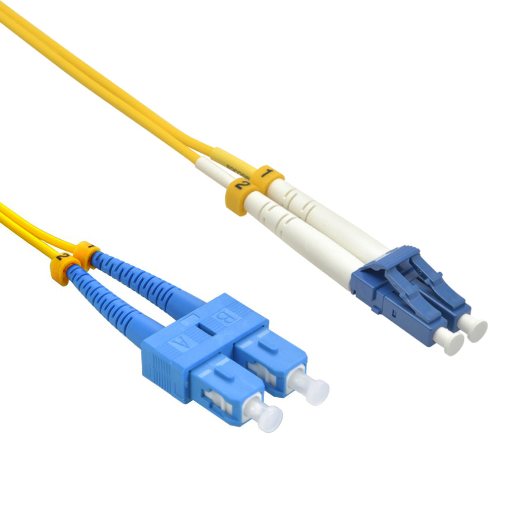 LC/UPC-SC/UPC Singlemode Duplex OFNR 2.0mm Fiber Optic Patch Cable