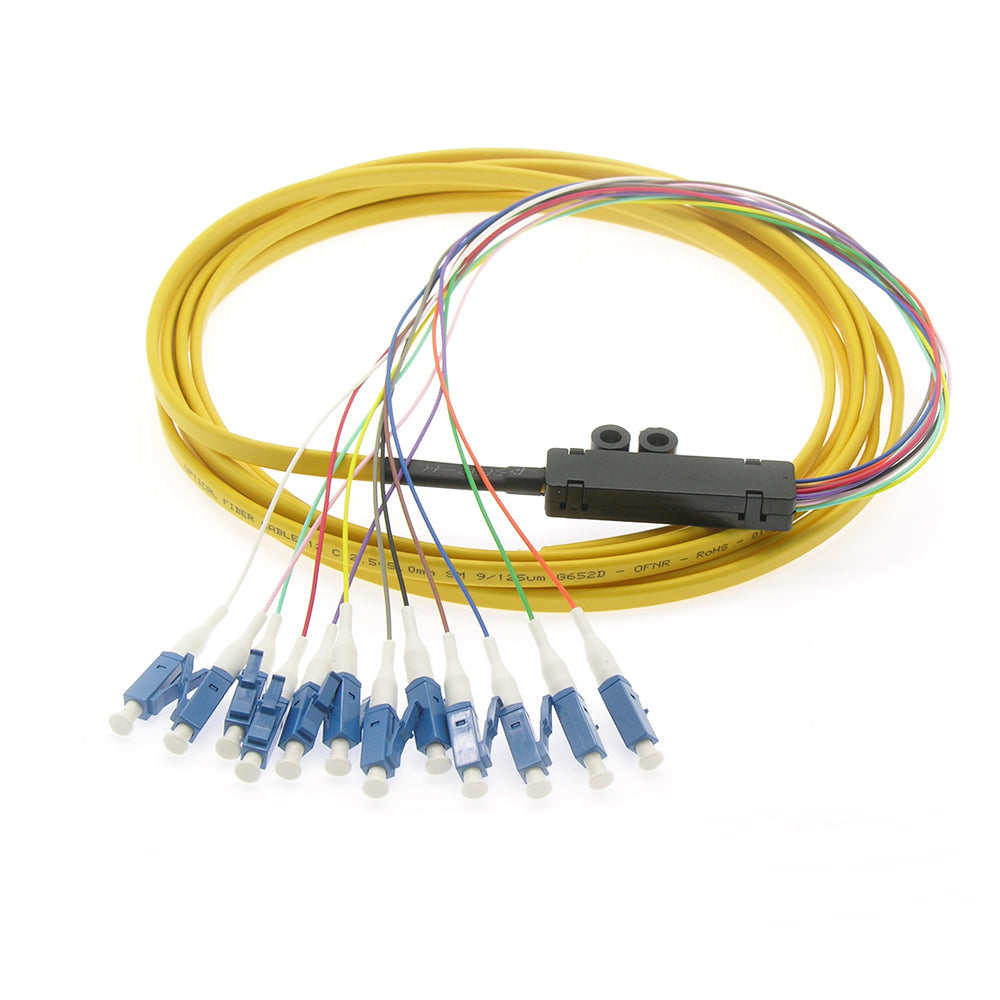 12-Fiber LC/UPC Singlemode Flat Ribbon Pigtail