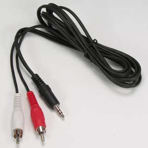3.5mm Stereo Plug to 2xRCA-M Cable