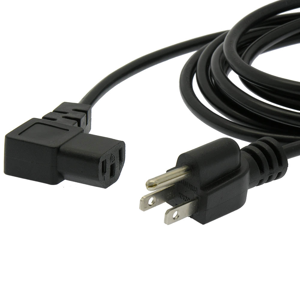 Computer Power Cord 5-15P to C-13 Right Angle  / SVT 18/3