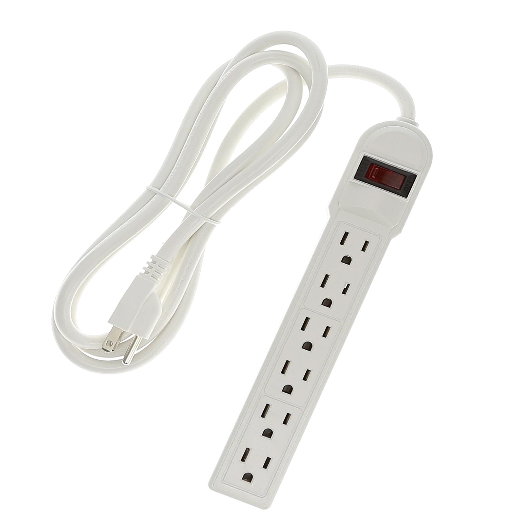 6-Outlet Surge Protector 14AWG/3, 15A, 90J